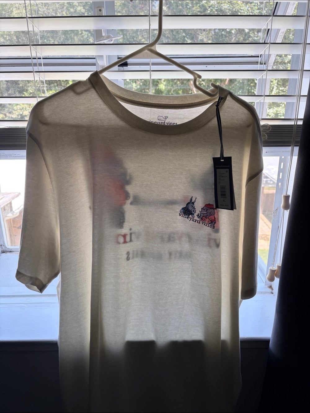 Vineyard Vines Cream Short-Sleeve Tee with Small Whales Graphic